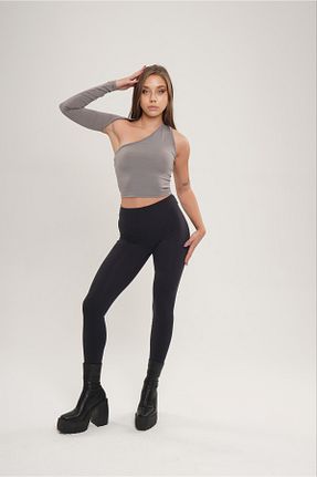 بلوز طوسی زنانه ساده anonim - کد 783703346