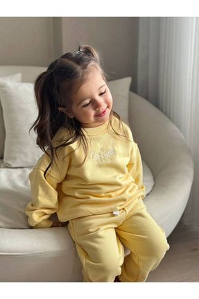 ست بالاتنه و پائین تنه زرد بچه گانه بافتنی Bebekkutusu - کد 801570095