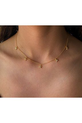 گردنبند نقره طلائی زنانه 925 عیار h&b design jewel - کد 801710511