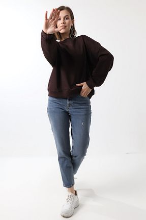 سوئیشرت قهوه ای زنانه ساده Empoli - کد 801642113