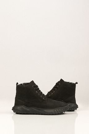 بوت / نیم بوت مشکی مردانه چرم خالص SVMSHOES - کد 801850150