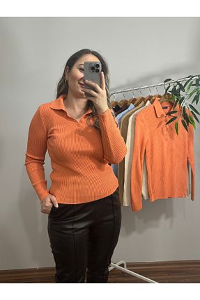 پلیور نارنجی زنانه ساده Lafaba - کد 801851735