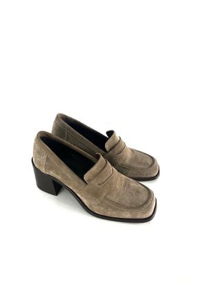کفش لوفر قهوه ای زنانه پاشنه متوسط ( 5 - 9 cm ) کد 801892007