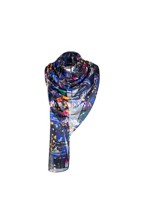 شال سرمه ای زنانه ابریشم MAWLANA CASHMERE & SILK - کد 93686595