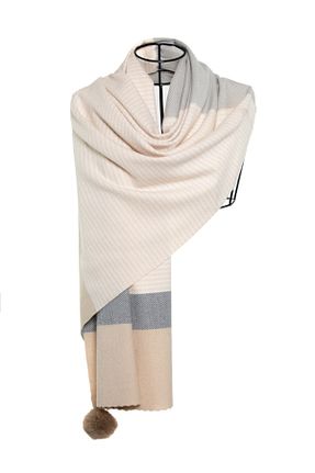 شال بژ زنانه کشمیر CASHMERE AND SİLK MAWLANA - کد 673850804