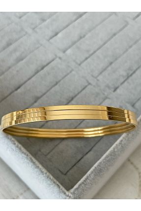 دستبند استیل (فولاد) طلائی زنانه استیل (فولاد) JELLY - کد 370048725