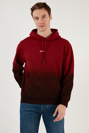 سوئیشرت زرشکی مردانه ساده Levi