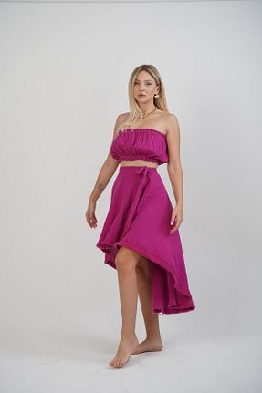 بلوز صورتی زنانه ساده WOMELLA - کد 802096258