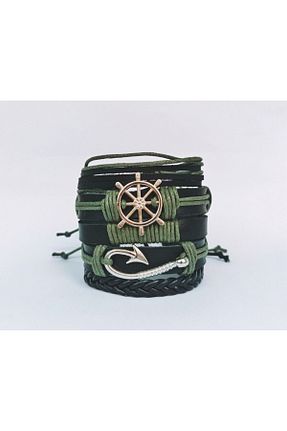 دستبند جواهر مشکی زنانه چرم خالص BSN Store - کد 714796756