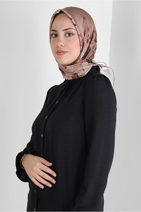 روسری قهوه ای پلی استر Alvina - کد 802008218