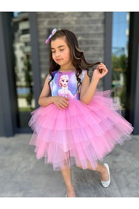 لباس مجلسی و فارغ التحصیلی صورتی بچه گانه پلی استر Genel Markalar - کد 801390479