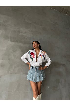 پیراهن سفید زنانه رگولار Basko fashion - کد 801430848