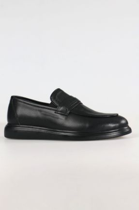کفش کژوال مشکی مردانه چرم طبیعی پاشنه کوتاه ( 4 - 1 cm ) پاشنه ساده کد 801574541