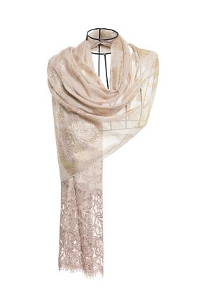 شال بژ زنانه ابریشم CASHMERE AND SİLK MAWLANA - کد 456528181