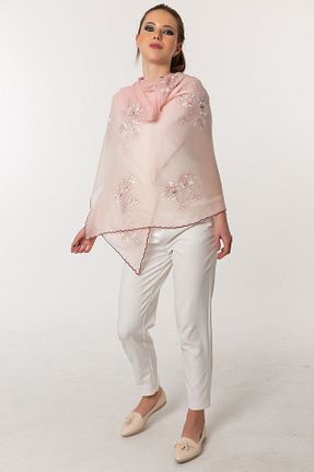 شال صورتی زنانه کشمیر CASHMERE AND SİLK MAWLANA - کد 239436000