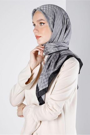 روسری طوسی پلی استر Alvina - کد 802009234