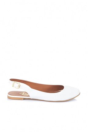 بابت سفید زنانه چرم مصنوعی Fox Shoes - کد 55275