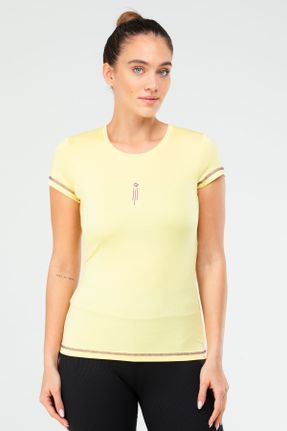 تی شرت زرد زنانه رگولار یقه گرد کد 802043899