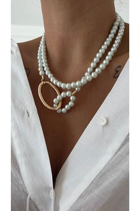 گردنبند مروارید سفید vi store vi jewelry - کد 174089134