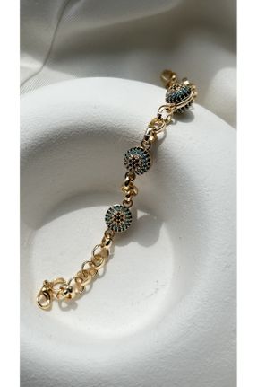 دستبند جواهر طلائی زنانه کد 784524108