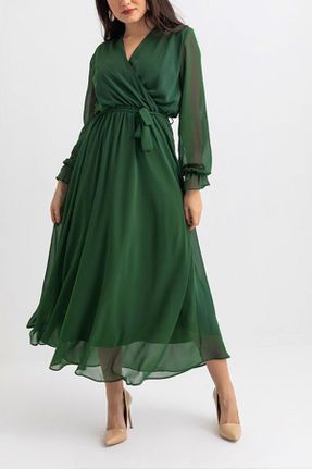 لباس سبز زنانه شیفون بافت کد 184831590