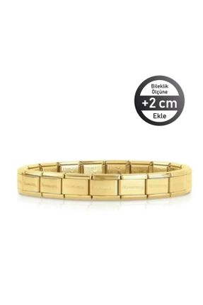 دستبند استیل طلائی زنانه فولاد ( استیل ) کد 800476188