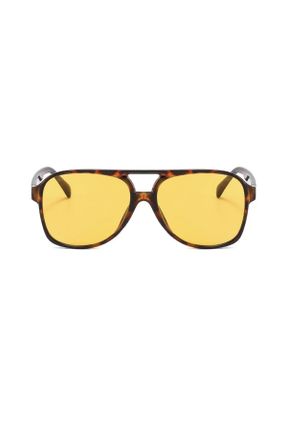 عینک آفتابی زرد زنانه 61 UV400 پلاستیک مات قطره ای کد 451557487