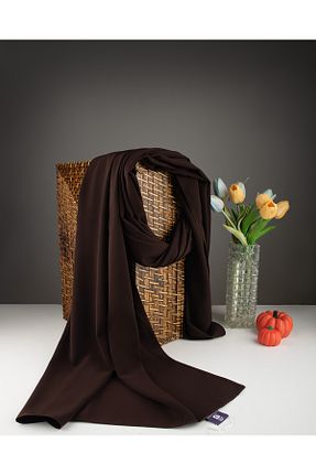 شال قهوه ای زنانه ابریشم Scarf - کد 798098065