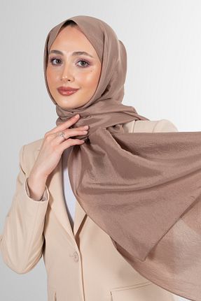 شال قهوه ای زنانه ابریشم HAREM SCARF - کد 697166236