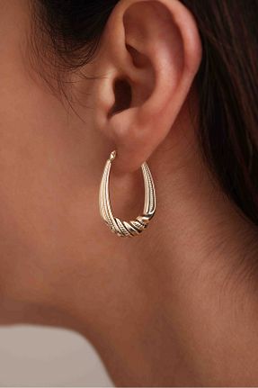 گوشواره طلا طلائی زنانه 14 عیار Gianfranco - کد 772250143