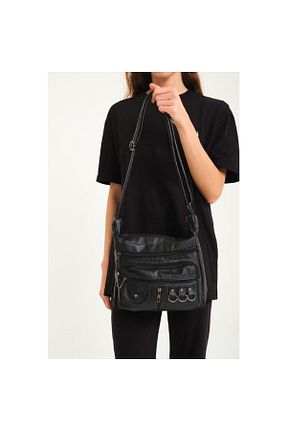 کیف دوشی مشکی زنانه چرم مصنوعی HLDBAG - کد 802192191