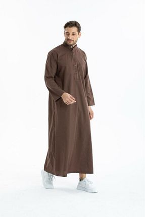 پیراهن قهوه ای مردانه Relaxed Mercan Hijab - کد 802262358