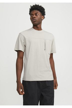 تیشرت بژ مردانه اسلیم فیت Jack & Jones - کد 802454236