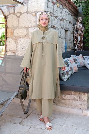 تونیک حجاب خاکی زنانه ویسکون ceylan otantik - کد 744363366