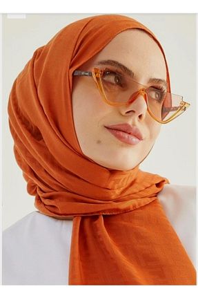 شال نارنجی زنانه پنبه ای Trablus - کد 711029137