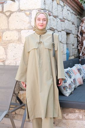 تونیک حجاب خاکی زنانه ویسکون ceylan otantik - کد 744363366