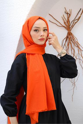 شال نارنجی زنانه پنبه ای İpekel - کد 764974695
