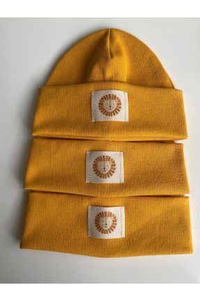 کلاه پشمی زرد بچه گانه پنبه (نخی) کد 802287620