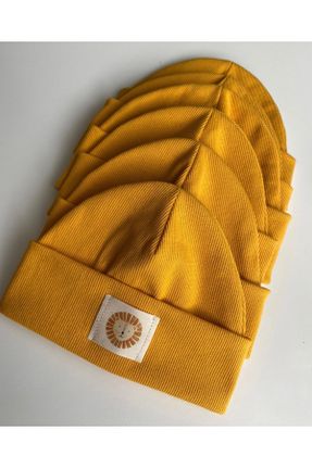 کلاه پشمی زرد بچه گانه پنبه (نخی) کد 802287620