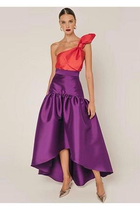 دامن بنفش زنانه پارچه INDRESS STUDIO - کد 802471439