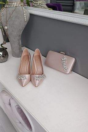 کفش مجلسی بژ زنانه پاشنه ضخیم LA CALZATURE - کد 96458091