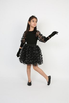 ست بالاتنه و پائین تنه مشکی بچه گانه بافتنی Dıgıl Kids - کد 802525435