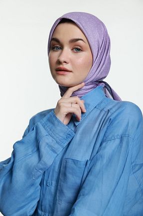 روسری بنفش پلی استر Modakaşmir - کد 737998429
