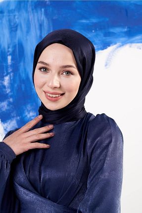 شال سرمه ای زنانه شیفون Modakaşmir - کد 350238466
