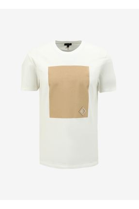 تی شرت سفید مردانه رگولار یقه گرد کد 802533772
