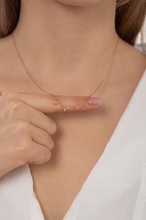 گردنبند نقره صورتی زنانه 925 عیار HomSilverjewelry - کد 734853133