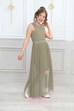 لباس مجلسی و فارغ التحصیلی سبز بچه گانه شیفون Jannock - کد 747214127