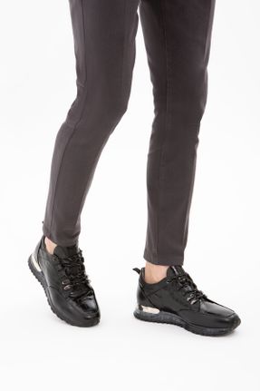 کفش کژوال مشکی مردانه چرم طبیعی پاشنه کوتاه ( 4 - 1 cm ) پاشنه ساده کد 164086111