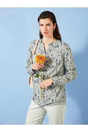 بلوز سبز زنانه چاپی LC Waikiki - کد 802781539