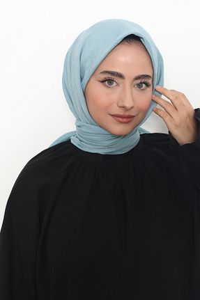 روسری فیروزه ای پنبه ای Mizge Scarf - کد 802577124
